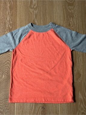 Cat & Jack Coral and Gray Long Sleeve T-shirt, raglan tee, XS 4/5